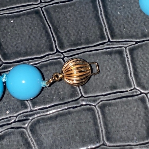 14K Y GOLD TURQUOISE NECKLACE gorgeous new white box and tag present - Picture 9 of 10